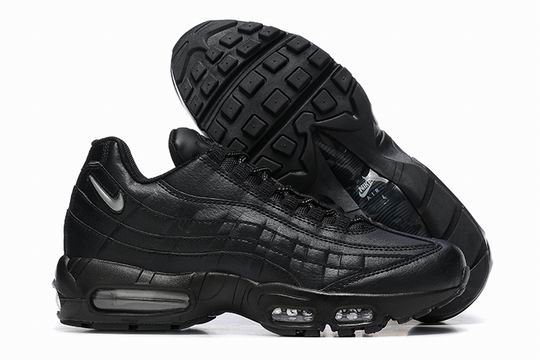 Nike Air Max 95 Black Silver Swoosh Men's Shoes-142